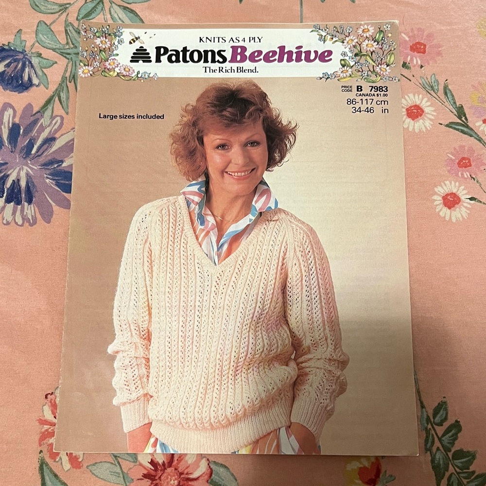 1985 Patons Sweater Knitting Pattern